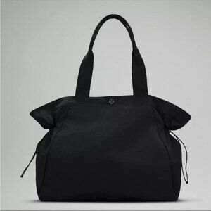 lululemon side cinch shopper bag black tote 18L